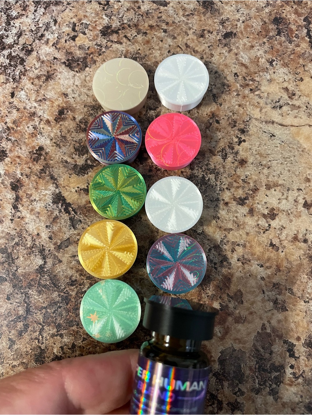 10 pack of 3D printed vial caps fit 5ml/10ml